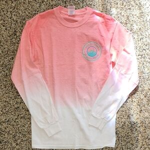 Coral and White ombre Long Sleeve Shirt Whistler Canada, size small